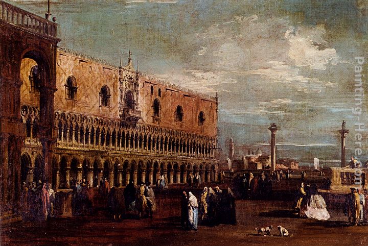 Venice, A View Of The Piazzetta Looking South With The Palazzo Ducale painting - Francesco Guardi Venice, A View Of The Piazzetta Looking South With The Palazzo Ducale art painting